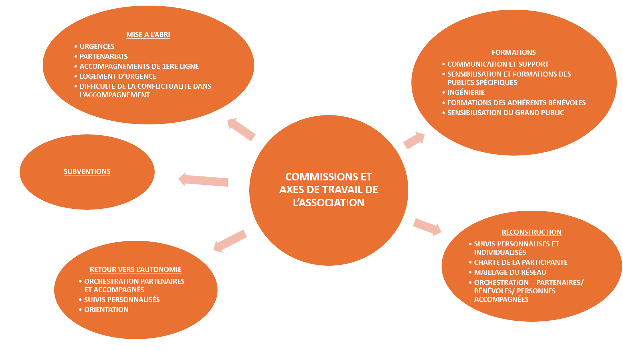Sch&eacute;ma des actions mise en place par l'association